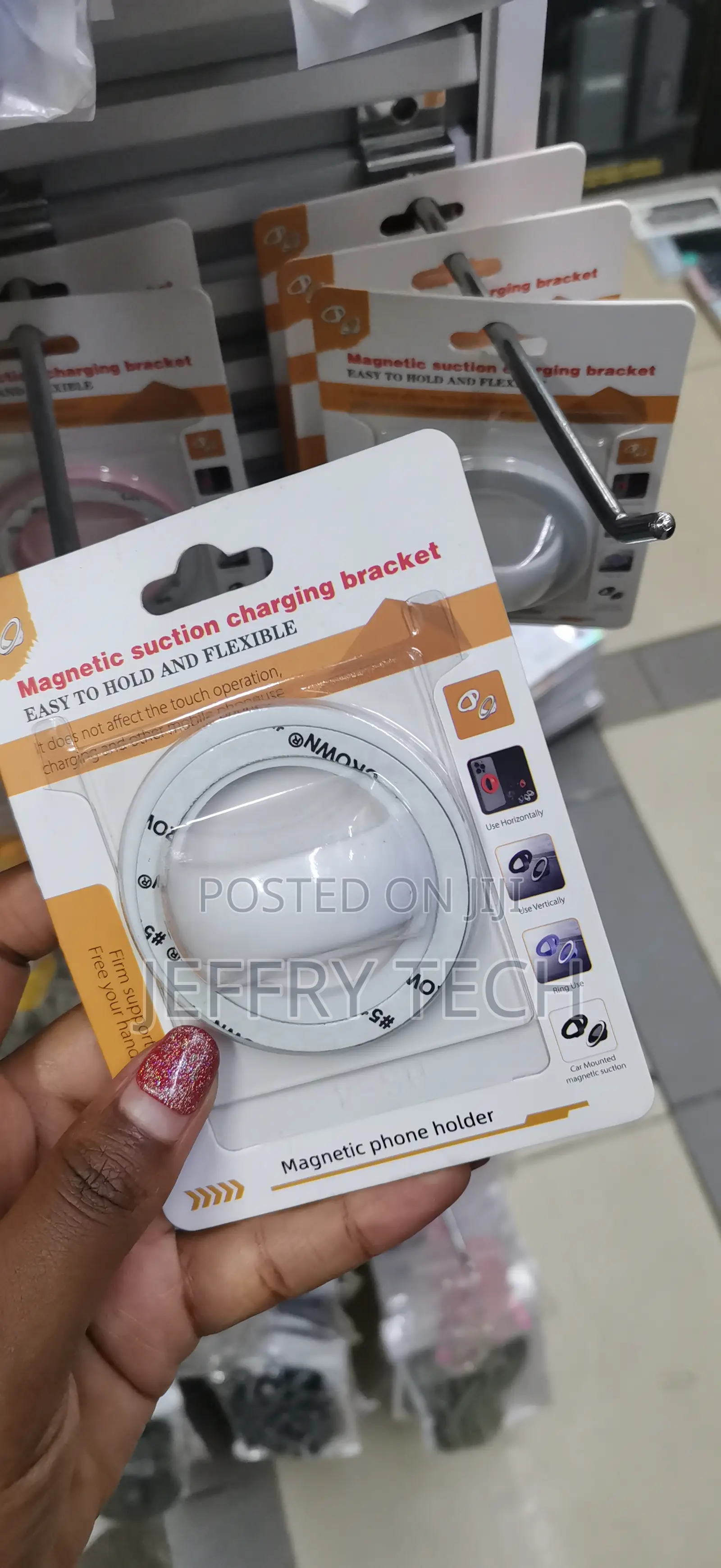 Phone Grip - Finger Loop Design Ring Back Magnet Phone Holder