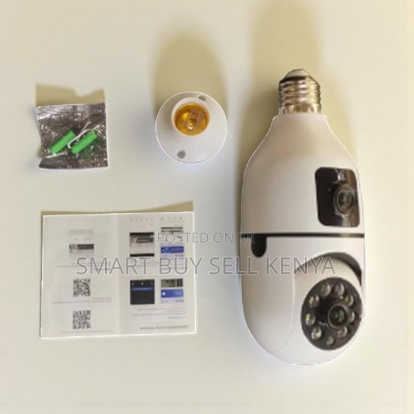 Dual Lens PTZ Wifi Bulb Security Camera Easy Setup Maintenance-Free