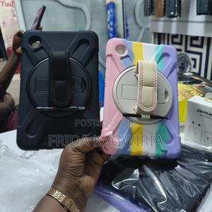 Rugged Shockproof Back Cover For Samsung Tab A9 (Black And Rainbow) - thumbnail 2