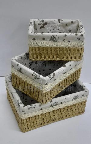 3 in 1 Hand Wooven Rattan Storage Baskets - thumbnail 2