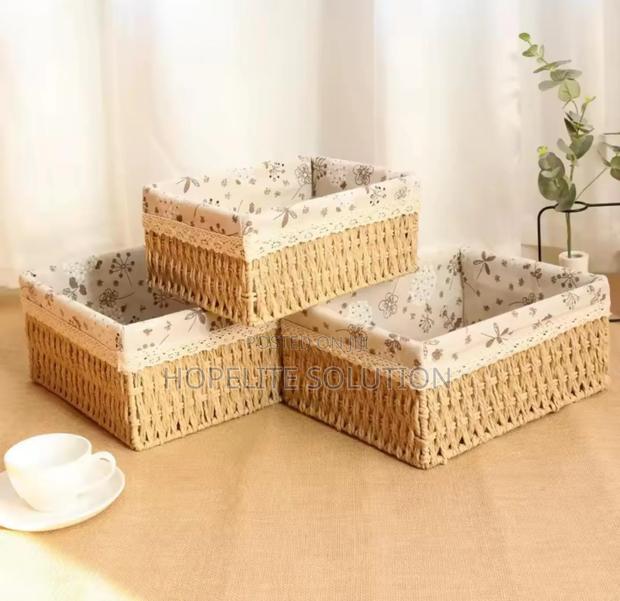 3 in 1 Hand Wooven Rattan Storage Baskets - thumbnail 3
