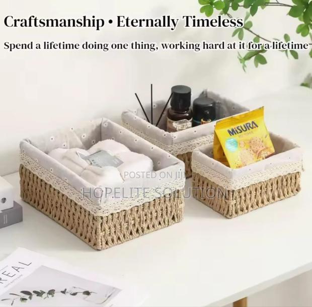 3 in 1 Hand Wooven Rattan Storage Baskets - thumbnail 4
