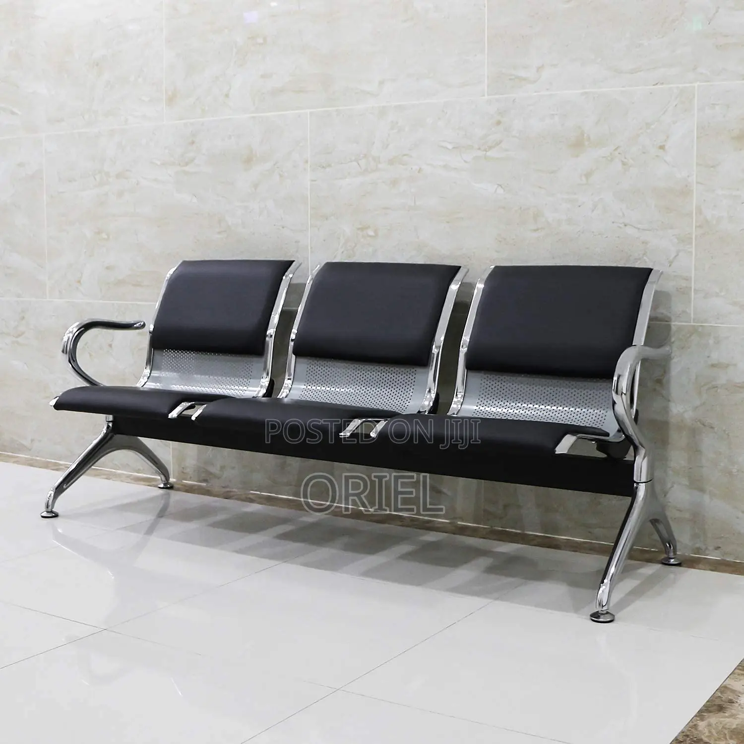 Office Waiting Bench : 3-Seater Office Reception Bench