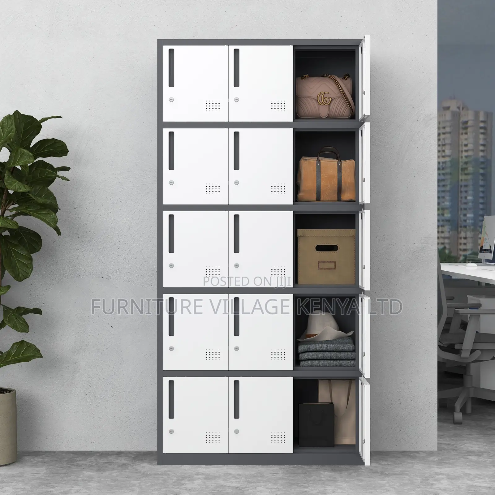 15-locker Steel Gym/ Hospital Cabinet