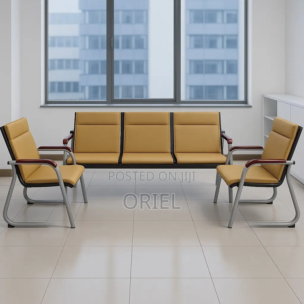 Office Waiting Bench : 5-Seater Office Waiting Padded Bench