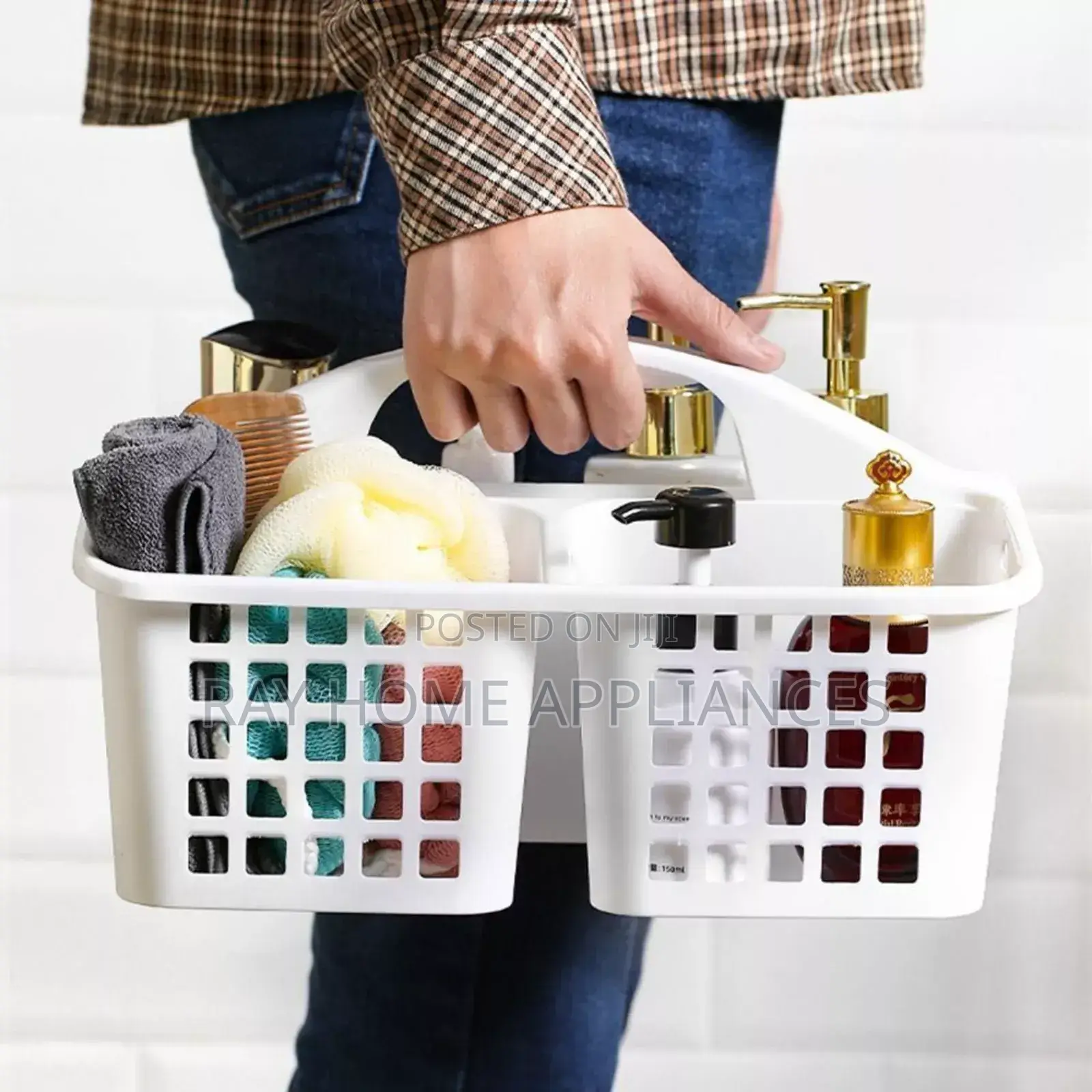 Bathroom Caddy /House Keeping Carrying Caddy/Multipurpose Basket
White