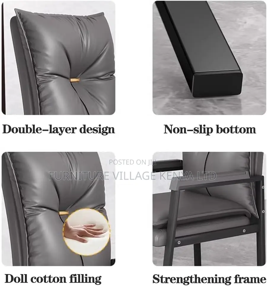 Modern Guest Reception Chair With Padded Armrest