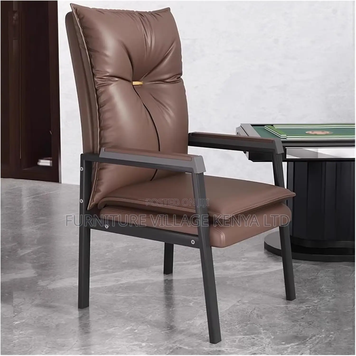 Modern Guest Reception Chair With Padded Armrest