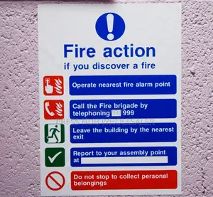Fire Action Sign ,,,,,