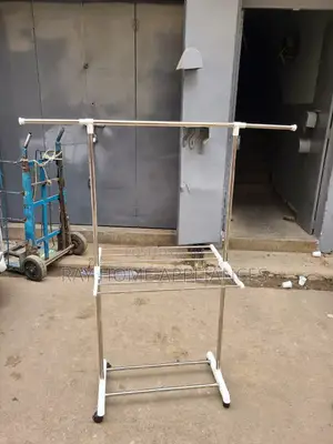 H-Type Coat Rack/Floor Coat Rack, Double Pole With Wheels