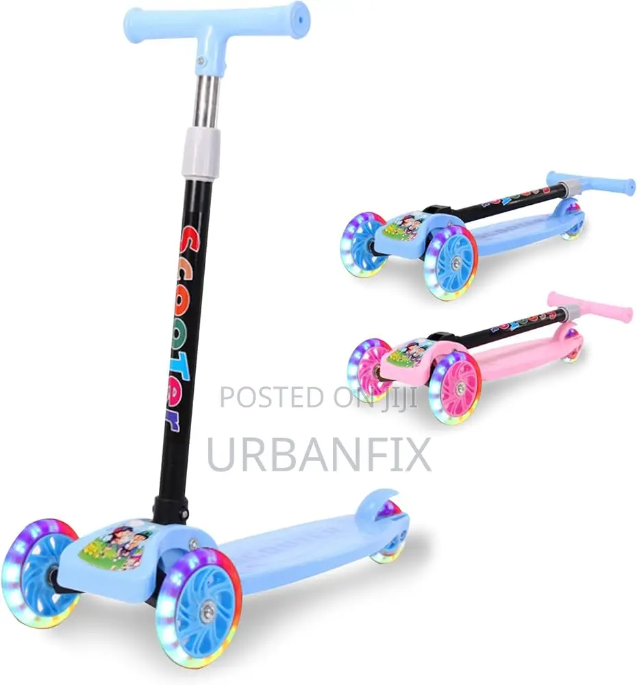 Heavy-Duty Height Adjustable 3-Wheel Kids Scooters -Led Wheel Lights