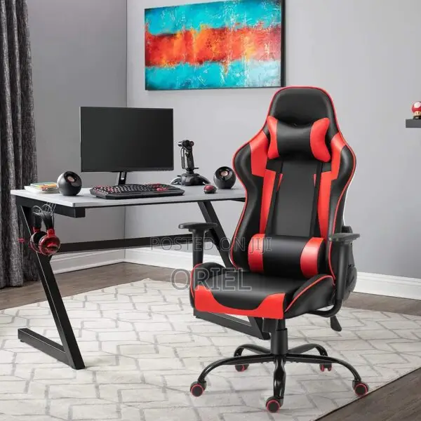 Modern Gaming Chair : Executive Classic Red Gamers Streaming Chair