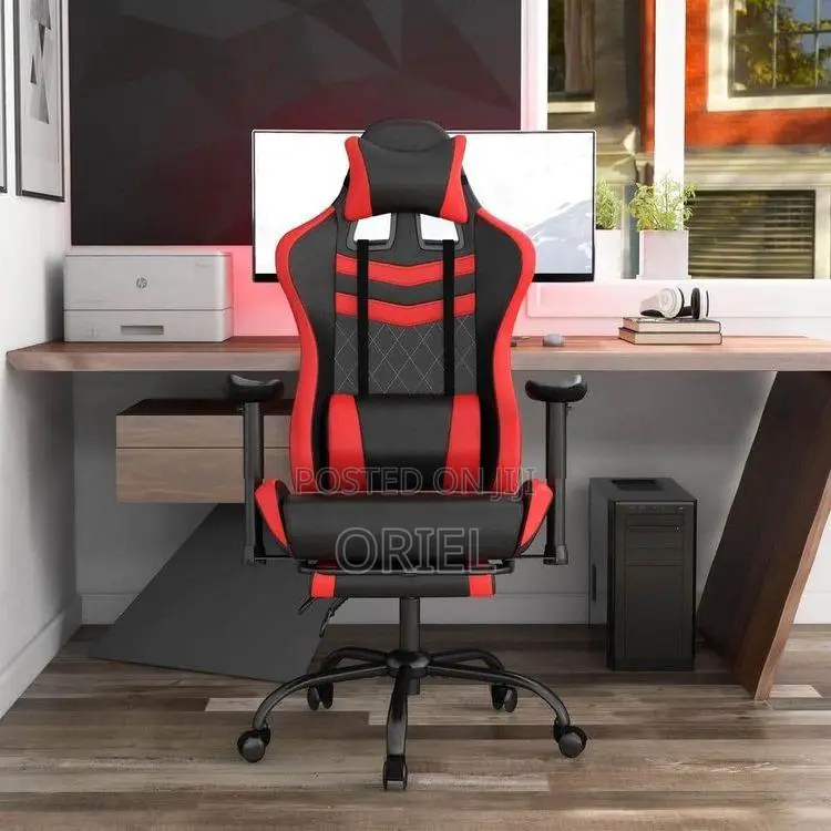 Modern Gaming Chair : Executive Classic Red Gamers Streaming Chair