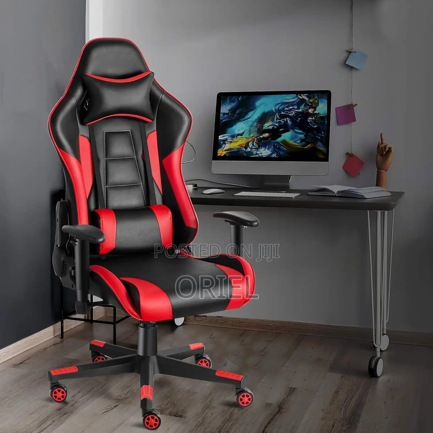 Modern Gaming Chair : Executive Classic Red Gamers Streaming Chair