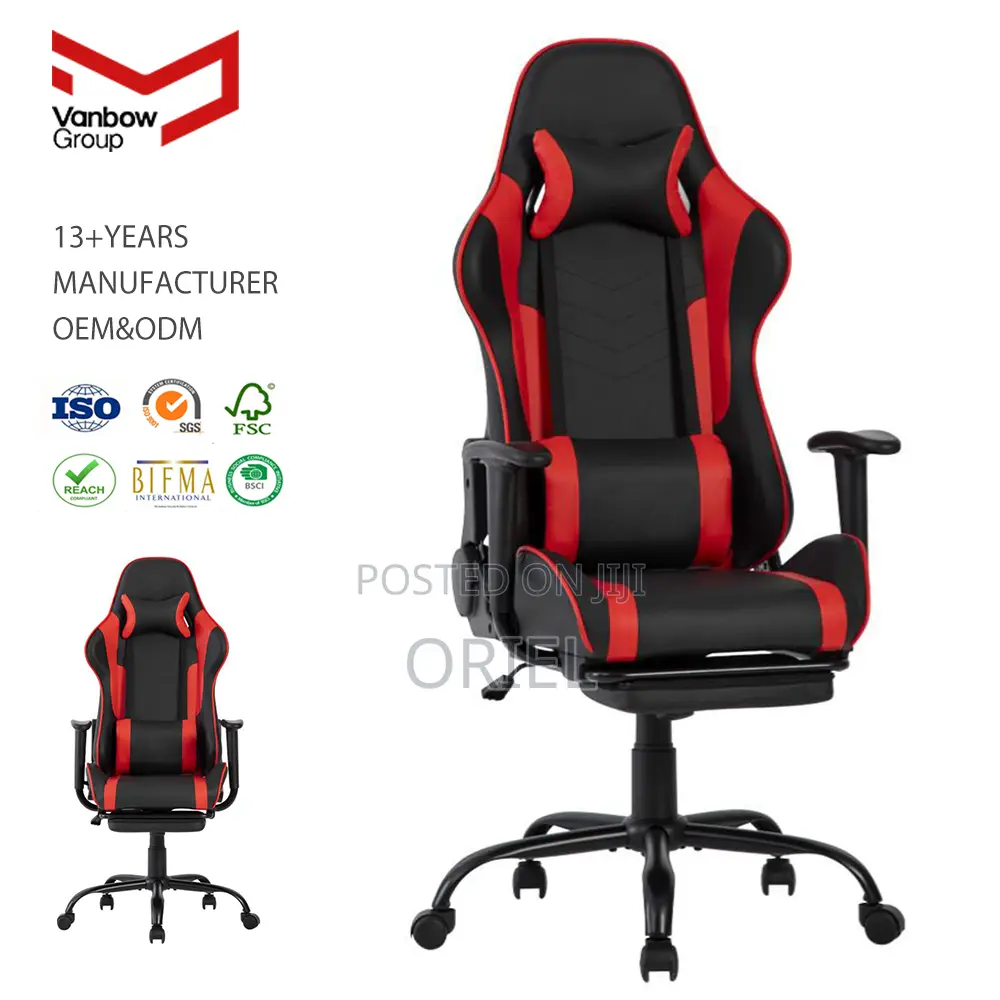 Modern Gaming Chair : Executive Classic Red Gamers Streaming Chair