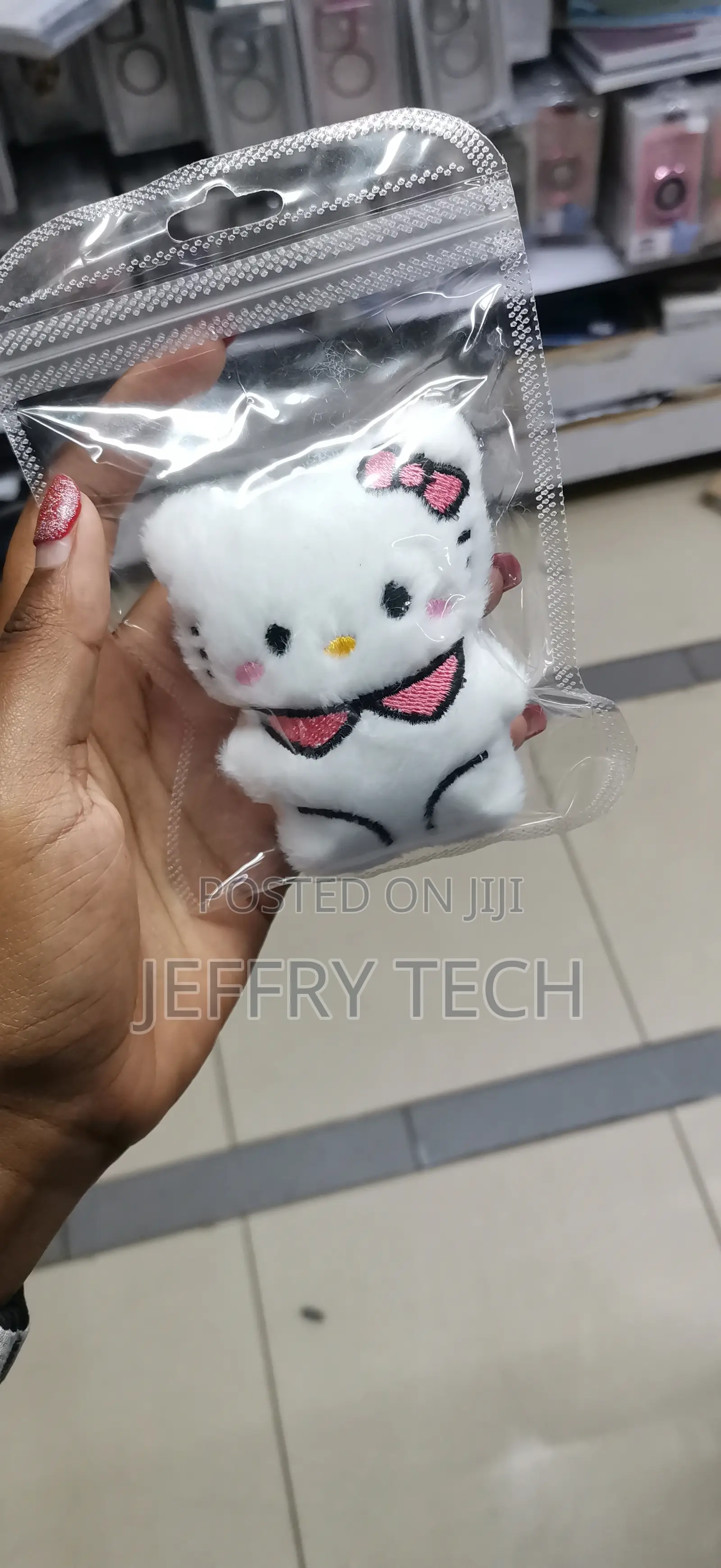 Teddy Bear Mobile Cell Phone Charm Pendant -White