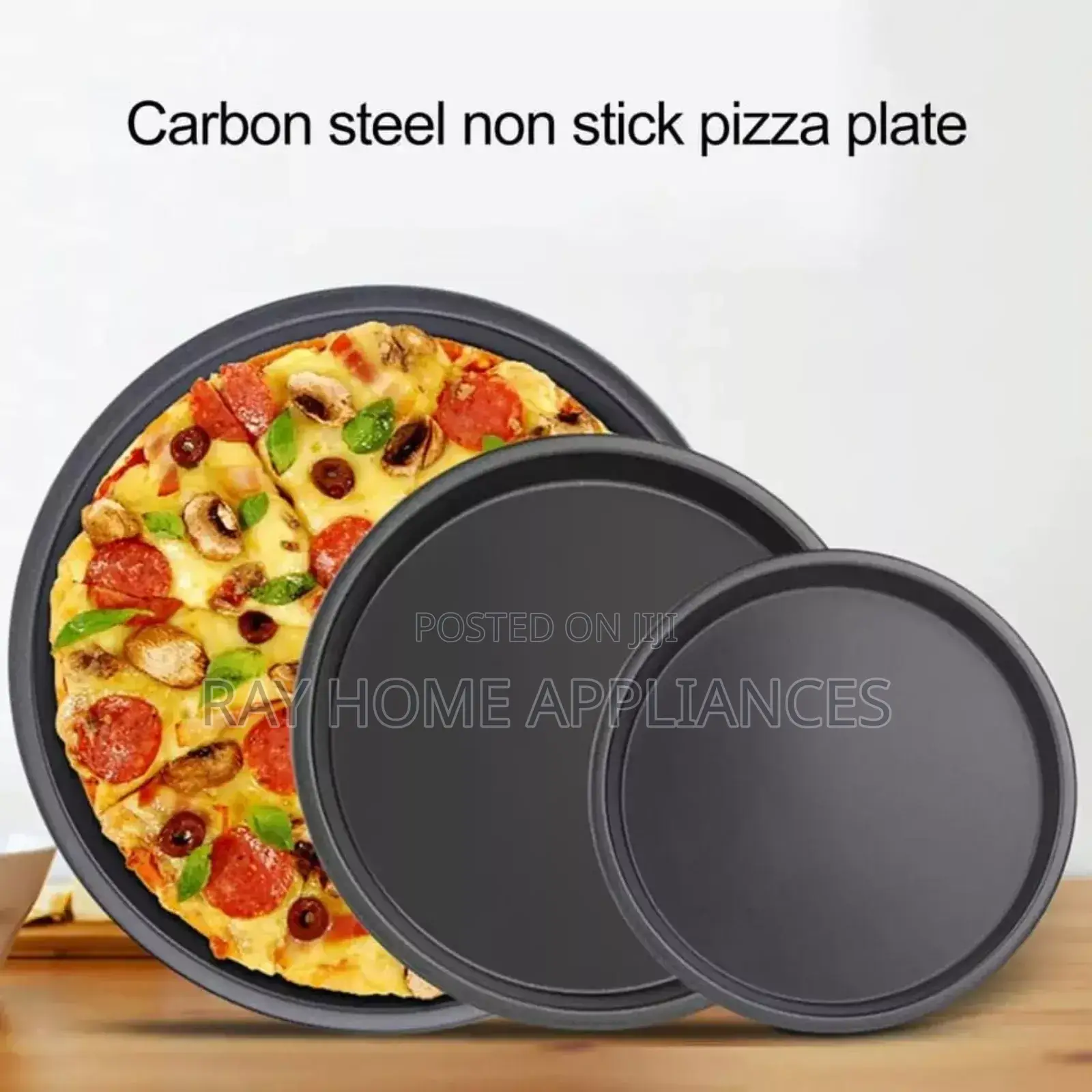 3pcs Pizza Pans Carbon Steel Non Stick Material Sizes: 6,8 10 Inches