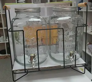 2 in 1 Glass Juice Dispenser Each 4ltrs Both 8ltrs-