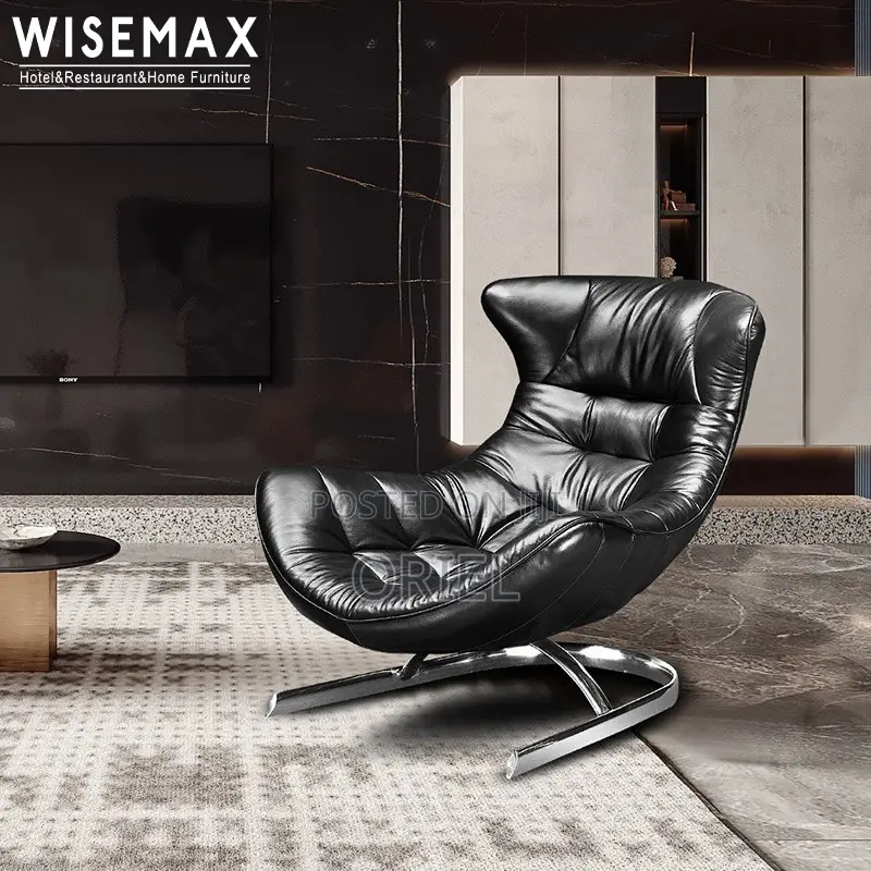 Modern Leather Luxury Leisure Chair : Fuchen Lounge Chair