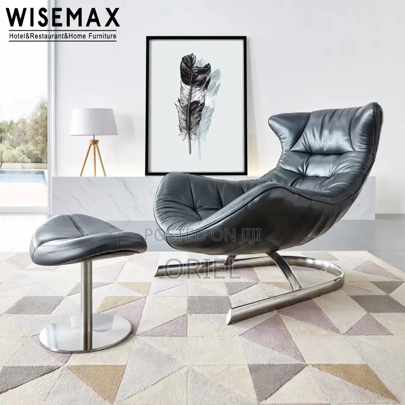 Modern Leather Luxury Leisure Chair : Fuchen Lounge Chair