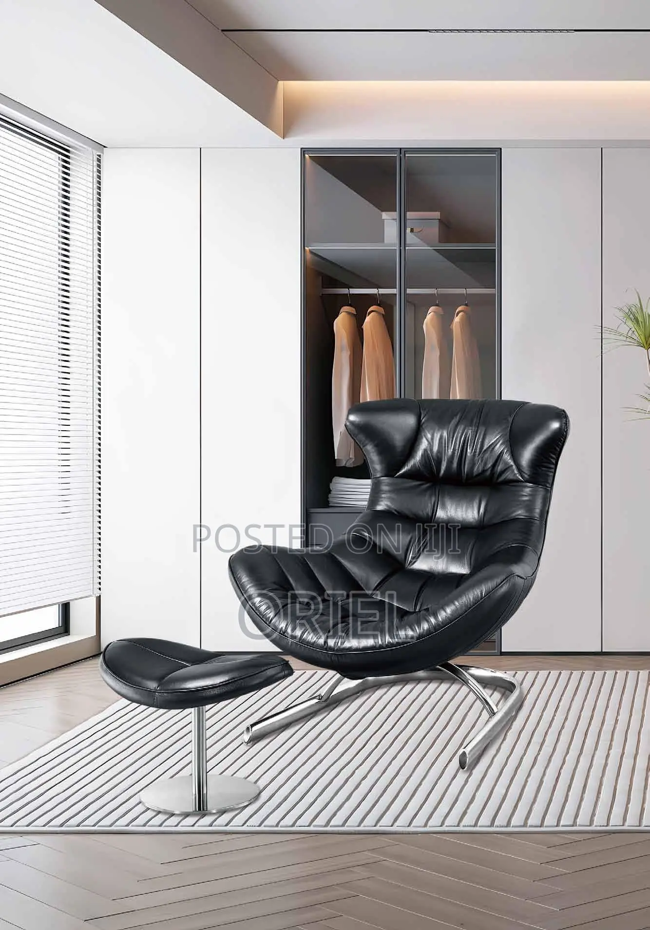 Modern Leather Luxury Leisure Chair : Fuchen Lounge Chair
