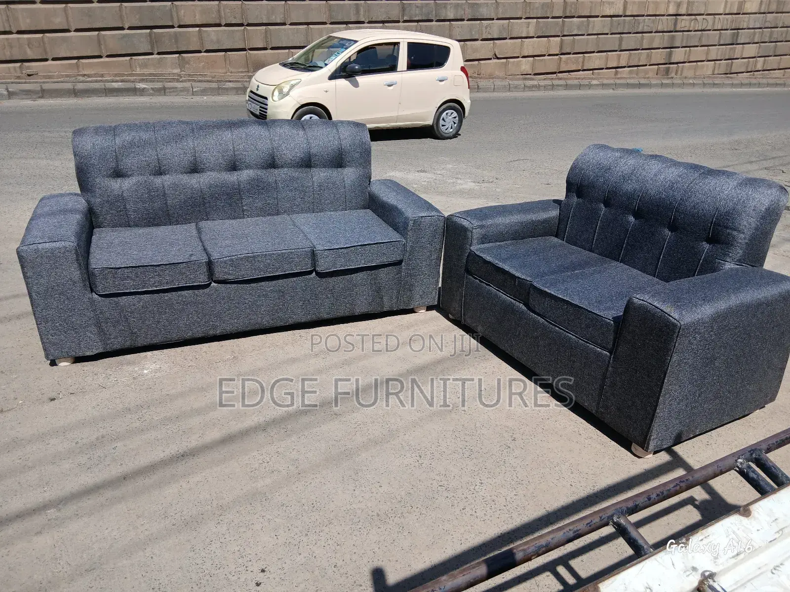 Dark Grey Five Seater Sofa Set