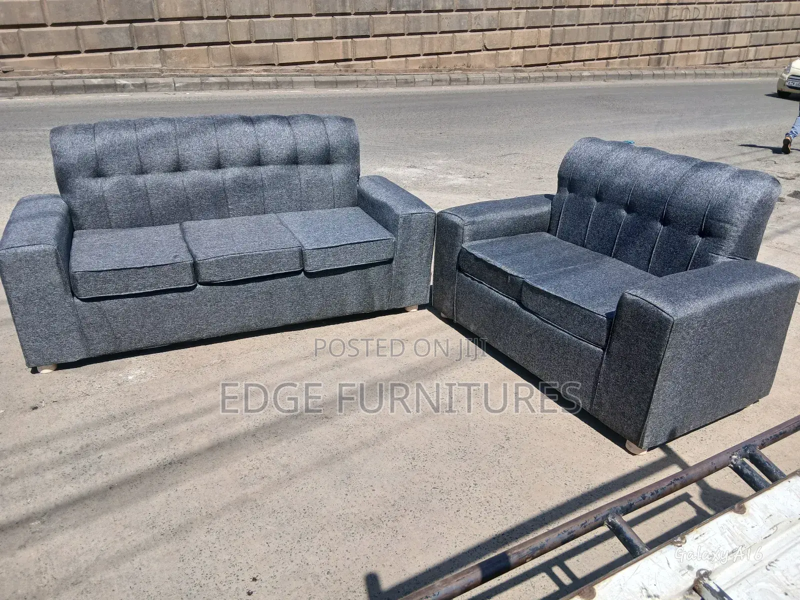 Dark Grey Five Seater Sofa Set
