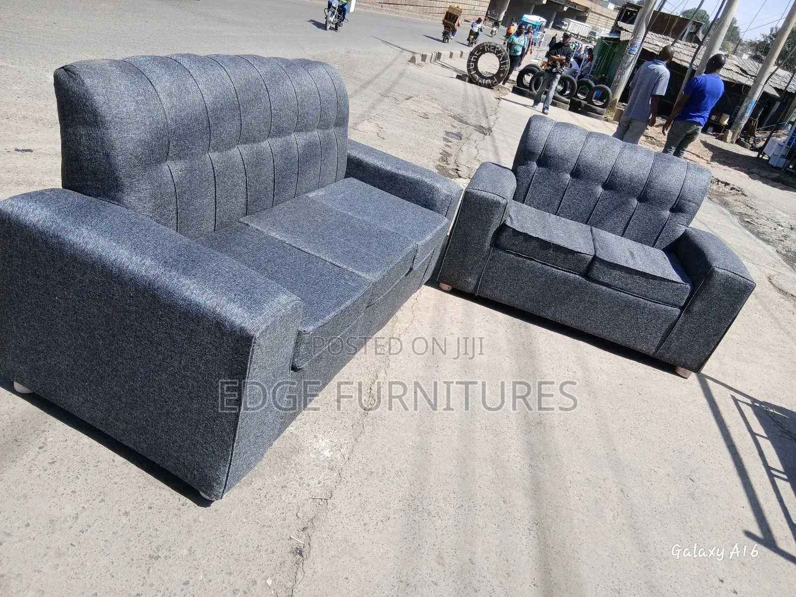 Dark Five Seater Sofa Set