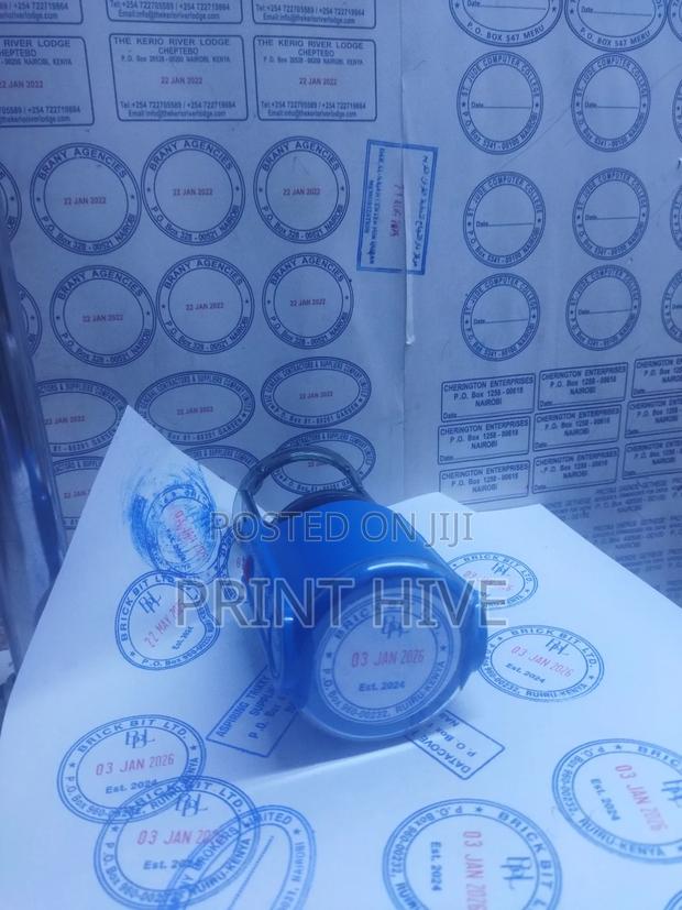 Round Shape Self Inking Rubber Stamp