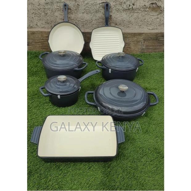 11pcs Enamel Cast Iron Cooking Pots - thumbnail 3