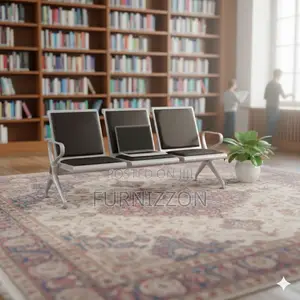 3 Seater Waiting Bench Padded Stainless Steel Frame