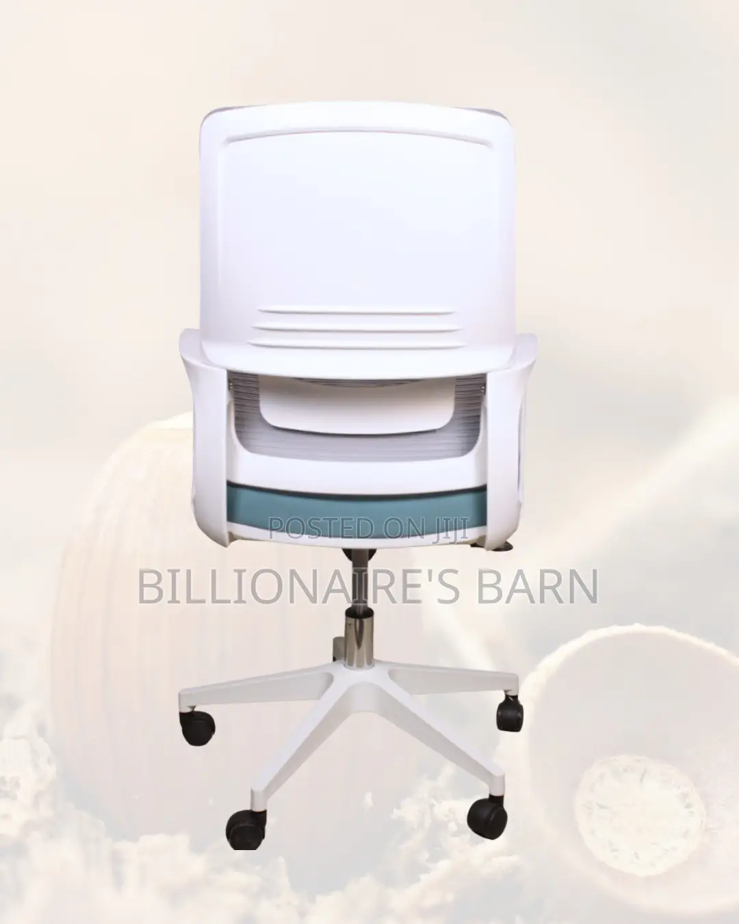 White Mid-Back Mesh Office Chair •Easy Adjustments, Lower-Back Support