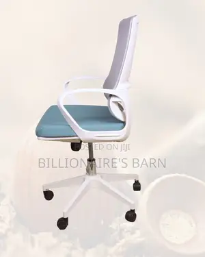 White Mid-Back Mesh Office Chair •Easy Adjustments, Lower-Back Support