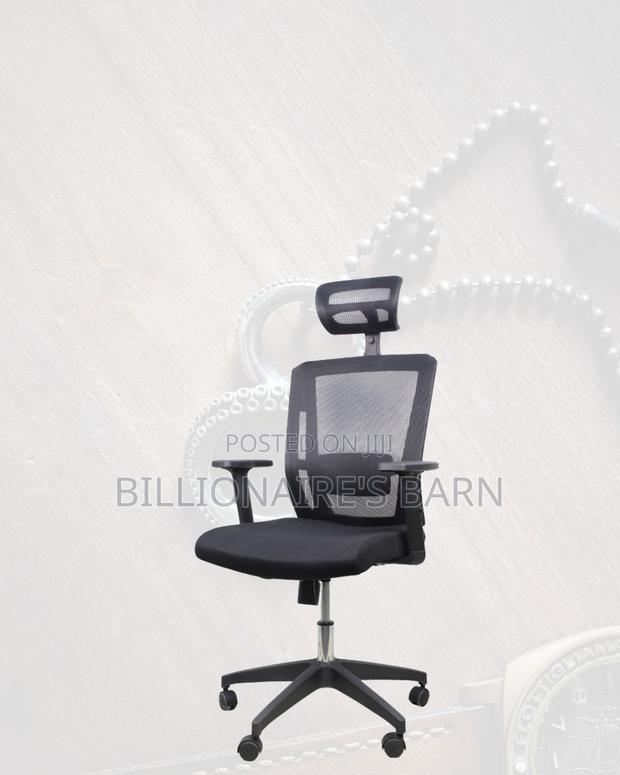 Adjustable Headrest Work Chair for Office • Nylon Base Stability - thumbnail 3
