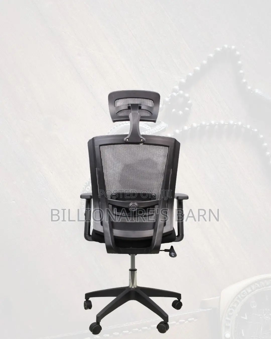 Adjustable Headrest Work Chair for Office • Nylon Base Stability