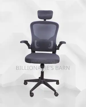 Grey Ergonomic Chair | Comfort Meets Style, Flip-Up Arms Convenience