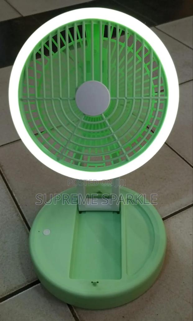 Foldable Rechargeable Fan With an Led Ring Light. - main view