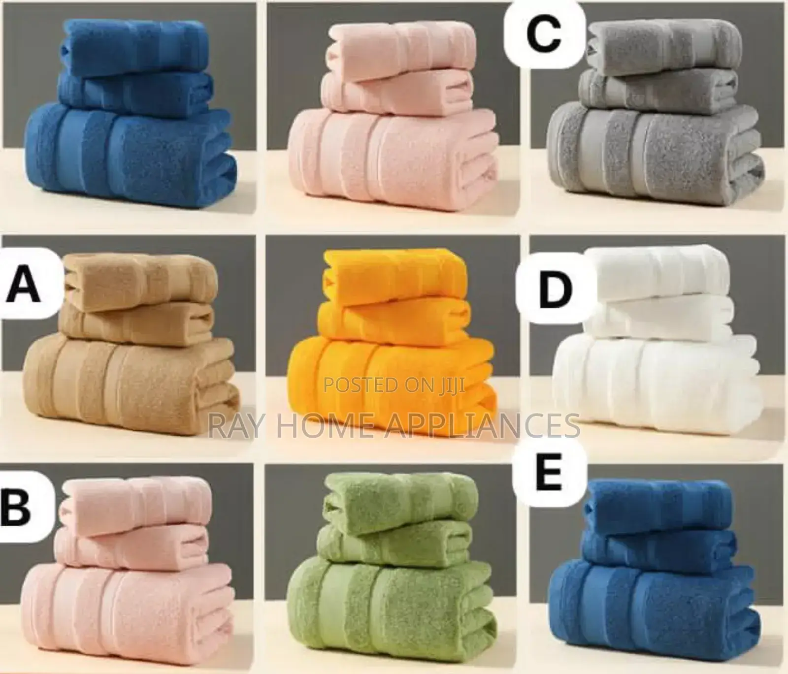 3pcs Bath Towel Set 100% Cotton Sizes 70*140cm,74*33cm,34*34cm