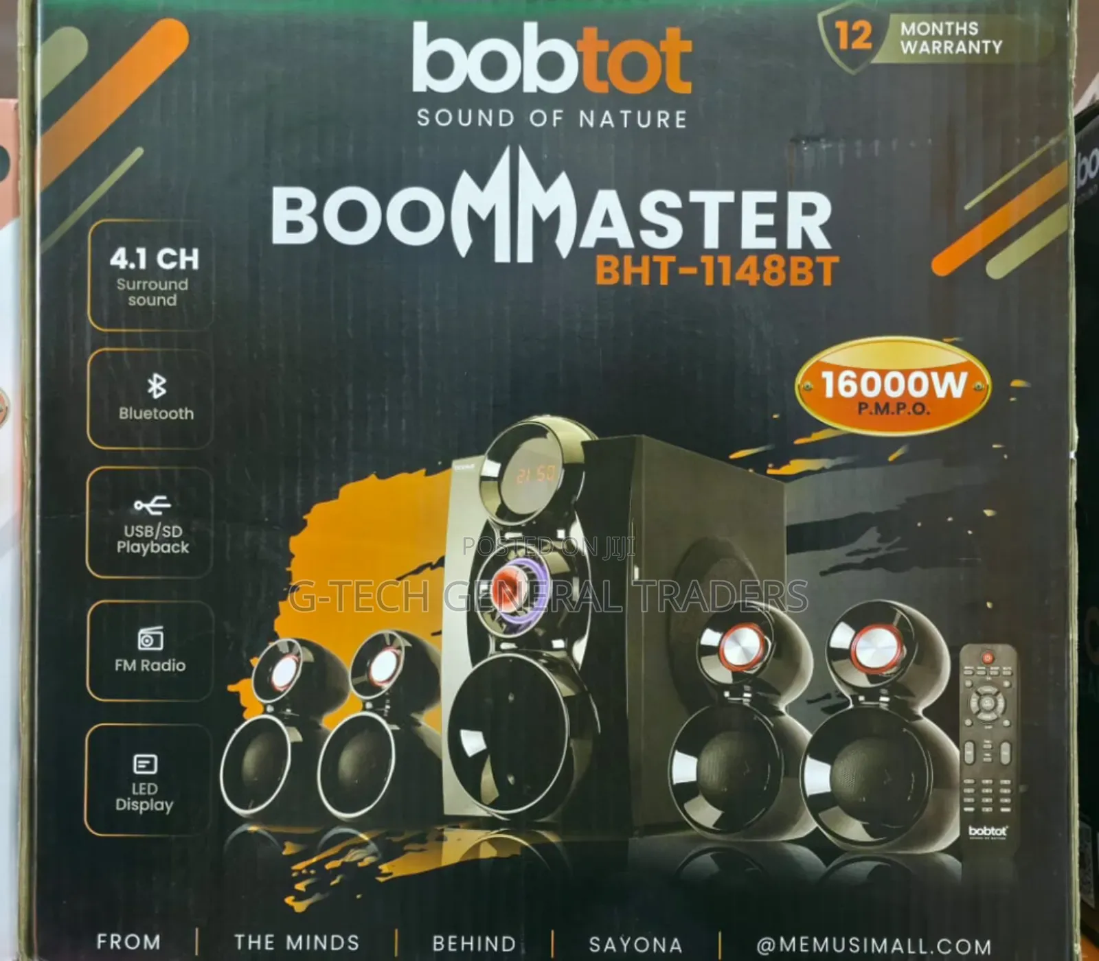 Sayona Bobtot Bht-1148bt 4.1 Channel Multimedia Speaker System 16000w