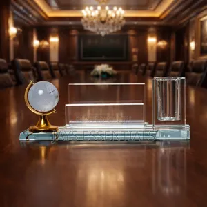 Crystal Globe Desk Organizer : Premium Valentines Gift : Corporate