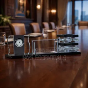 Luxury Clock Desk Organizer
