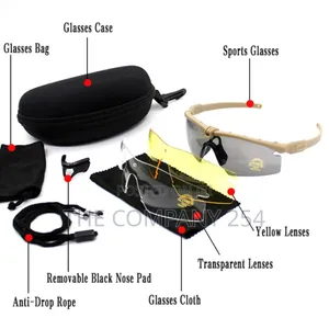 A.511 Outdoor Sports Riding Z87 Tactical Glasses Shooting 3 Lens Set