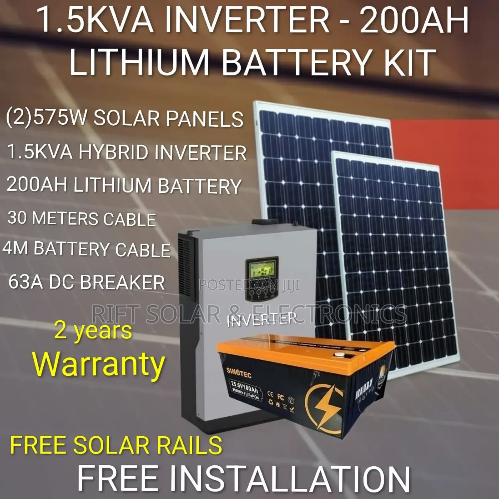 Home Sweet 1.5kva Inverter - 200ah Lithium Battery - (2)470w Solar