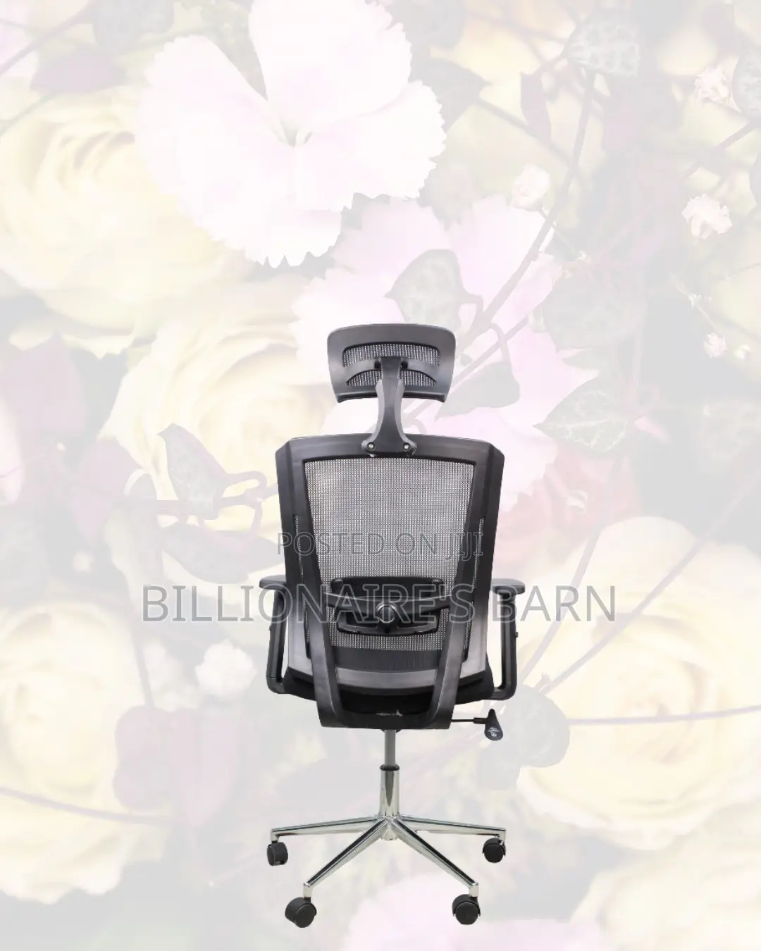 Black Office Chair With Adjustable Headrest | Cool Mesh Backrest