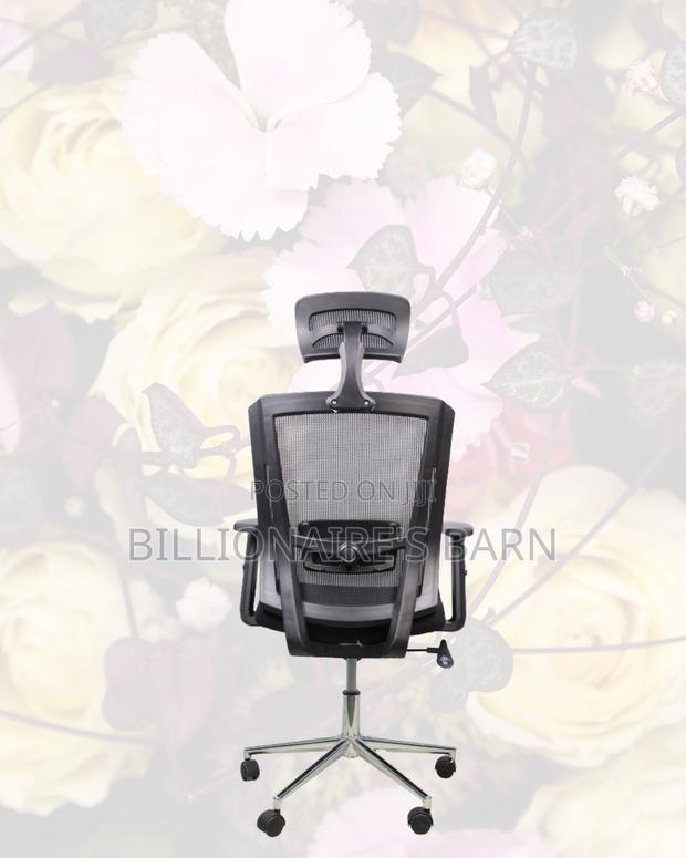 Black Office Chair With Adjustable Headrest | Cool Mesh Backrest - thumbnail 4