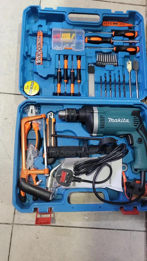 Makita Corded Impact Drill Set With Accessories