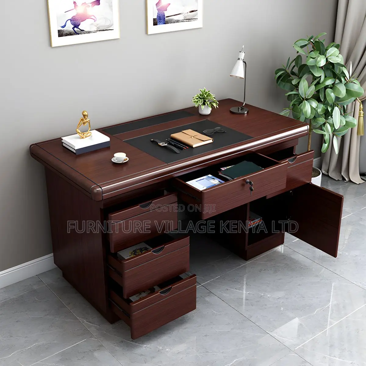 120cm Executive Office Desk With Drawers