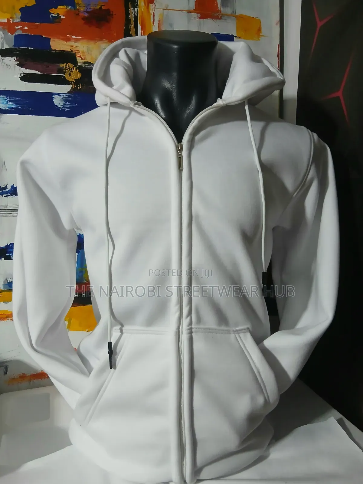 White Zipped Hoodie