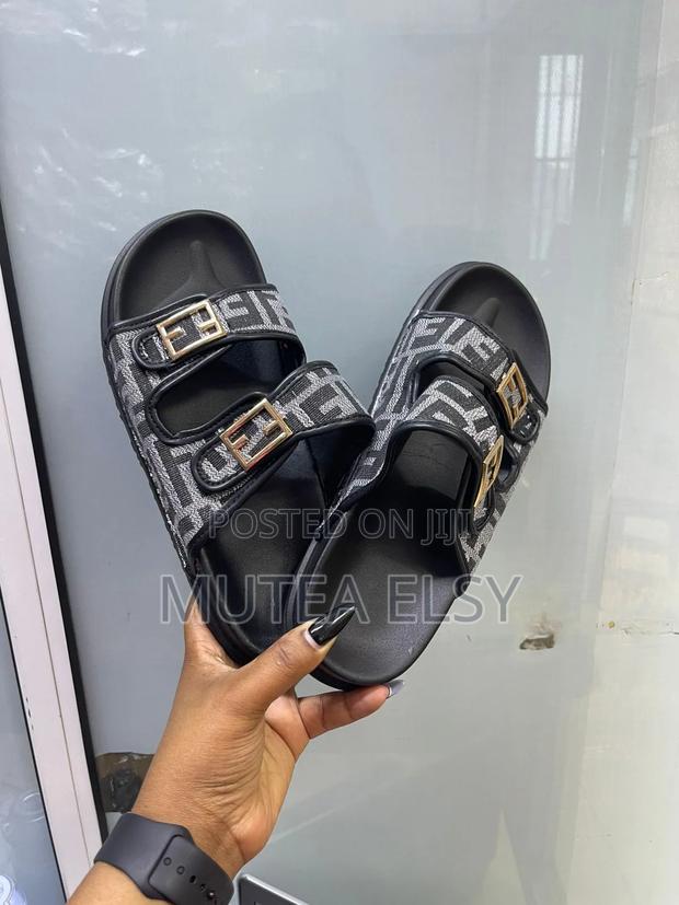 Black,Beige Brawn Fendi Sandals - thumbnail 2