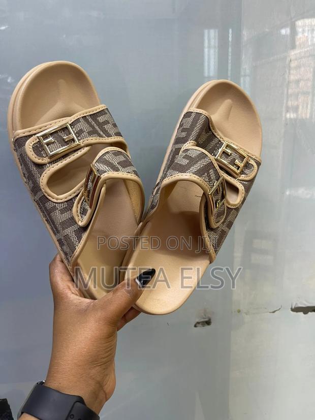 Black,Beige Brawn Fendi Sandals - thumbnail 3